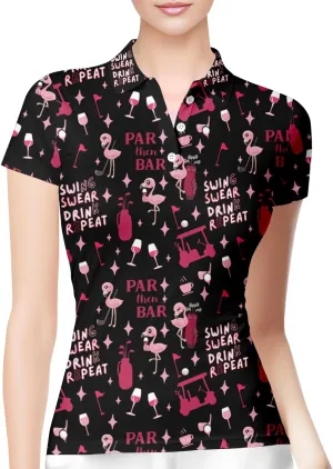 HIVICHI Womens Golf Shirt Hawaiian Funny Crazy Polo Shirts for Women