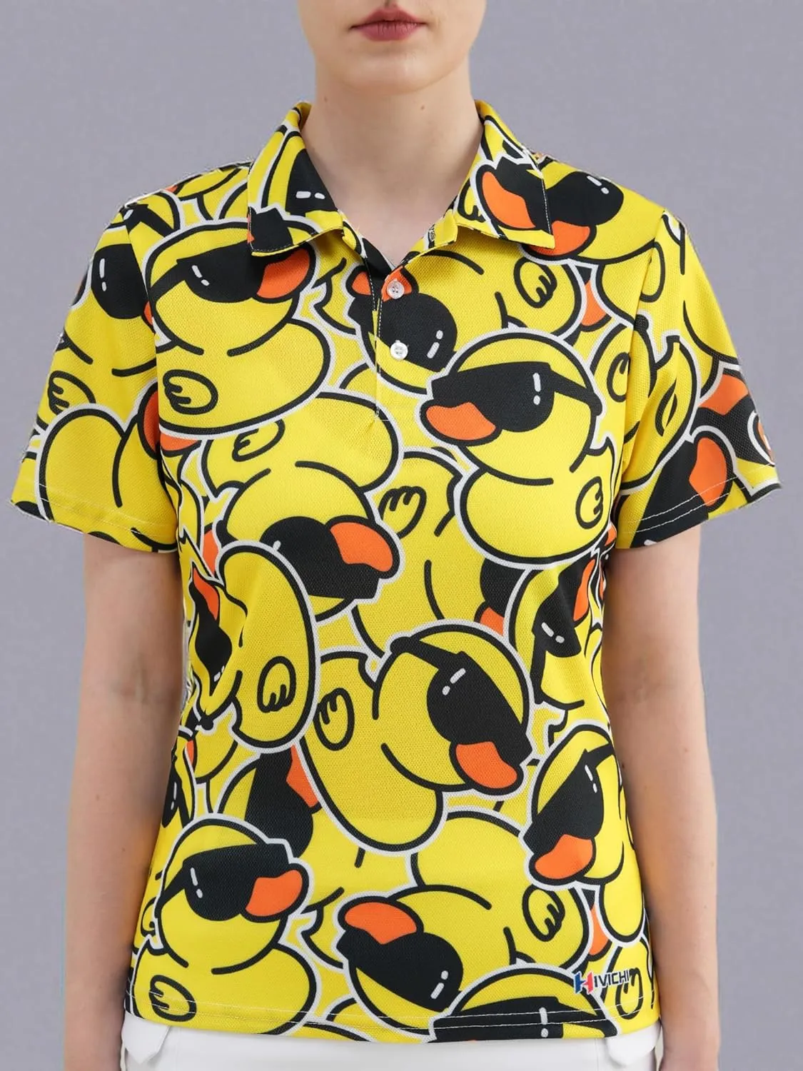 HIVICHI Womens Golf Shirt Hawaiian Funny Crazy Polo Shirts for Women
