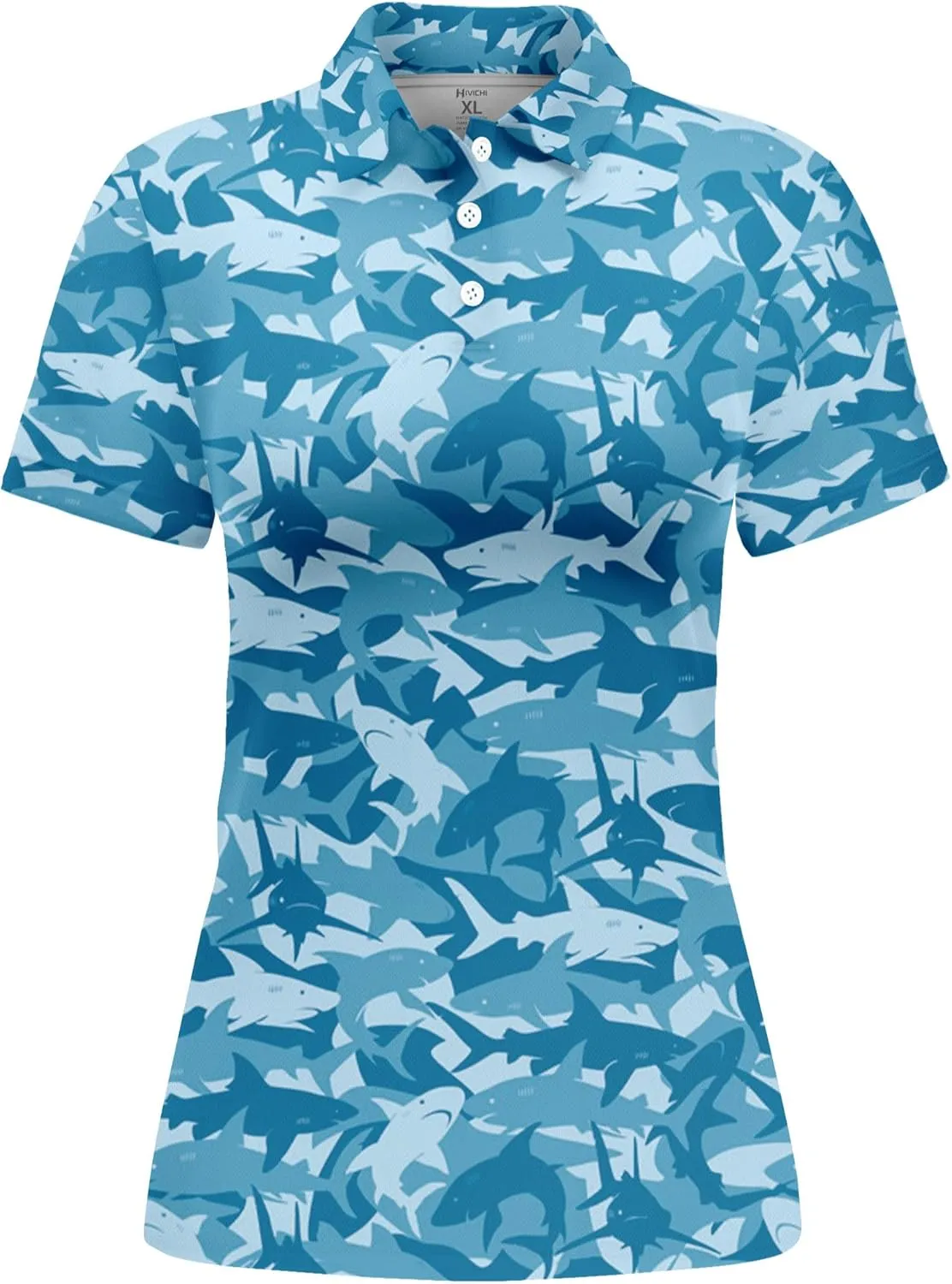 HIVICHI Womens Golf Shirt Hawaiian Funny Crazy Polo Shirts for Women