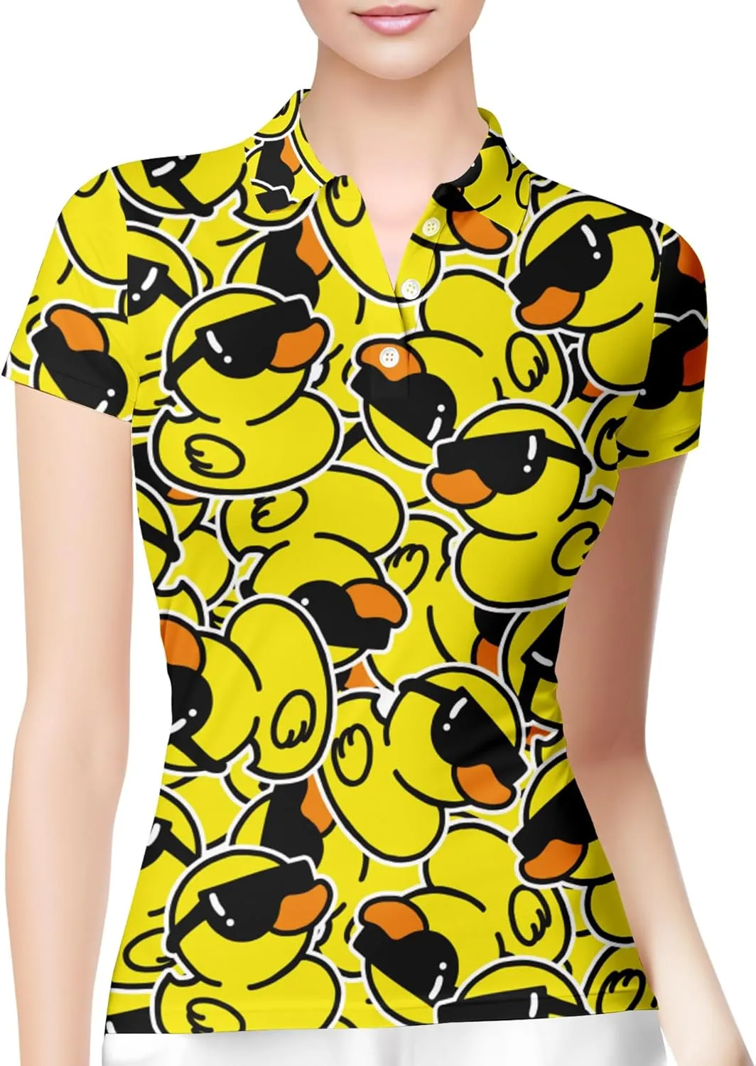 HIVICHI Womens Golf Shirt Hawaiian Funny Crazy Polo Shirts for Women