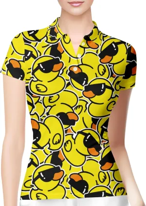HIVICHI Womens Golf Shirt Hawaiian Funny Crazy Polo Shirts for Women