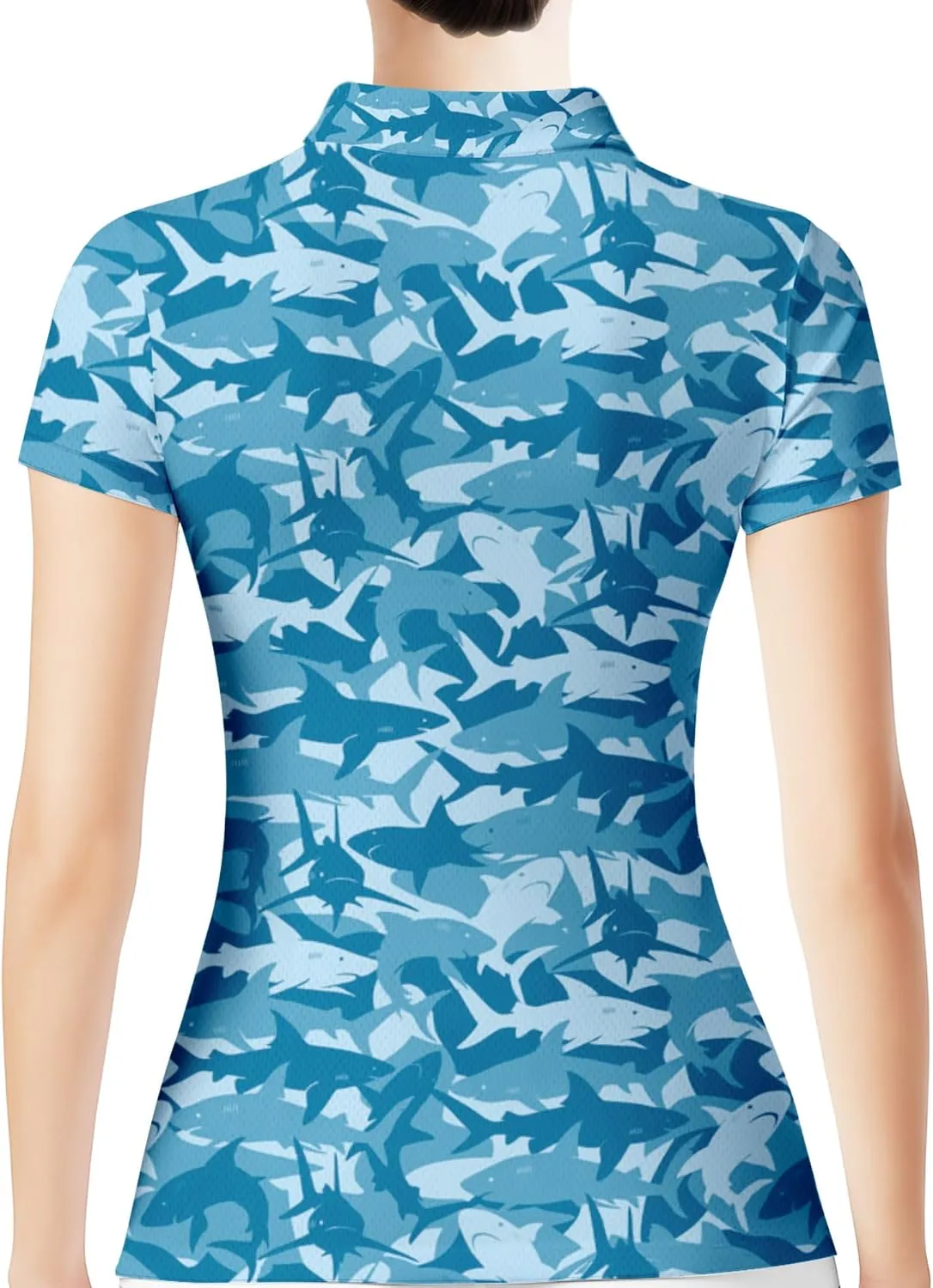 HIVICHI Womens Golf Shirt Hawaiian Funny Crazy Polo Shirts for Women