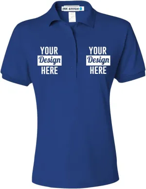 INK STITCH Custom Women 437wr Logo Texts Embroidery SpotShield Polo Shirts