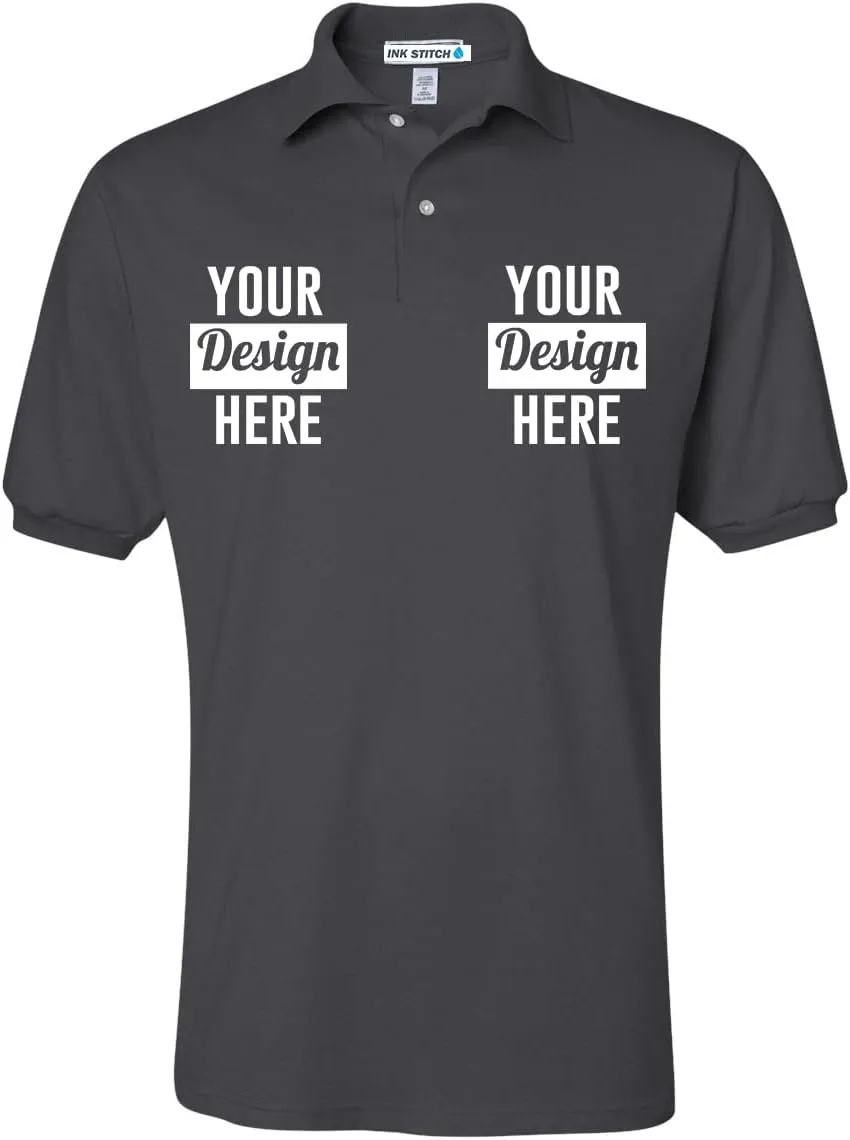 INK STITCH Men 437msr Custom Stitching Embroidery Logo Texts SpotShield Polo Shirts