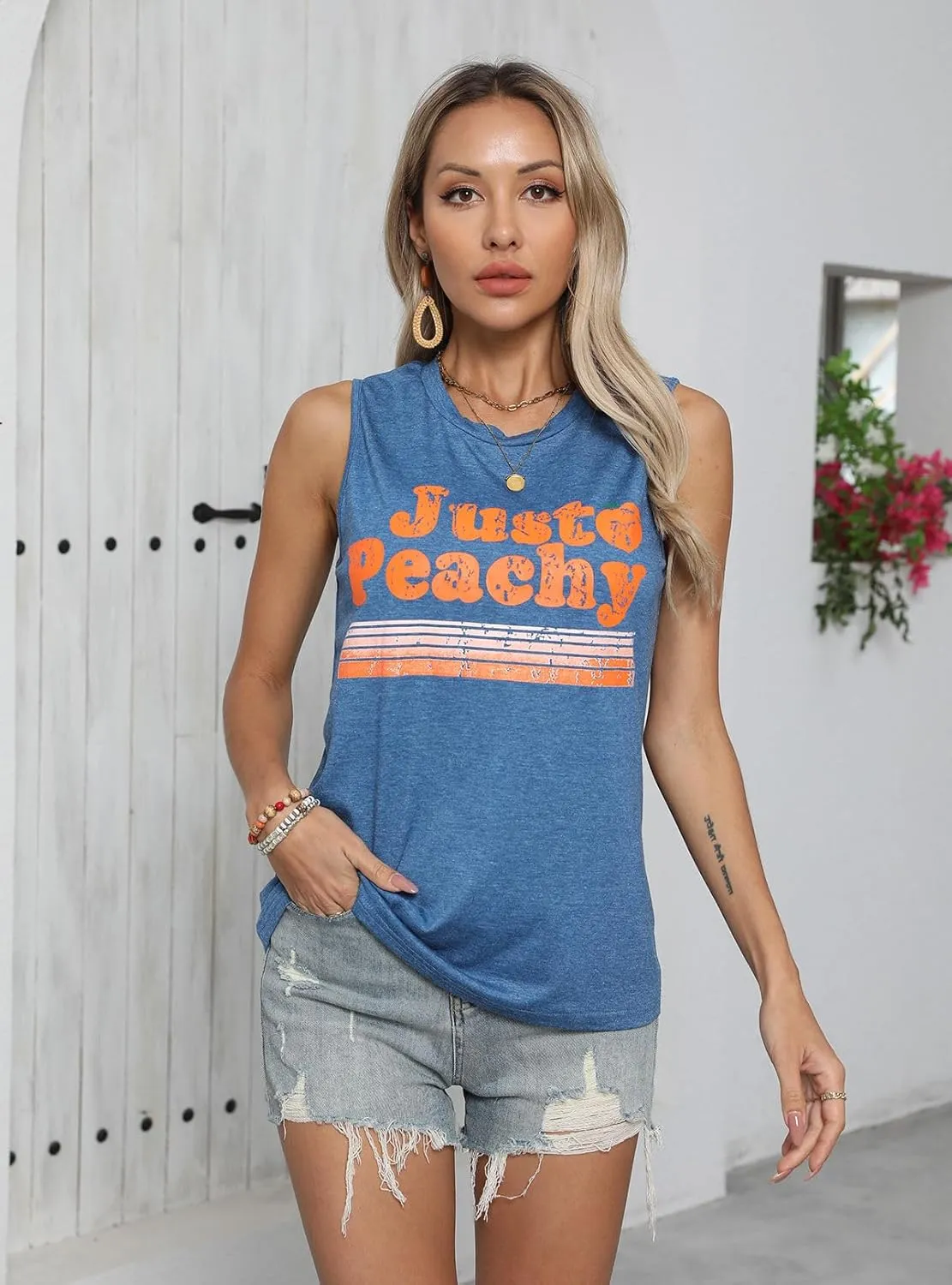 IRISGOD Womens Tank Tops Loose Fit Summer Cute Graphic Sleeveless Shirts Workout Basic Tunic