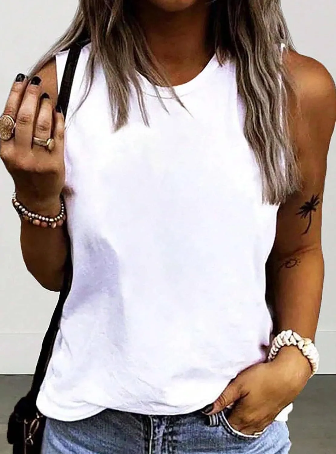 IRISGOD Womens Tank Tops Loose Fit Summer Cute Graphic Sleeveless Shirts Workout Basic Tunic