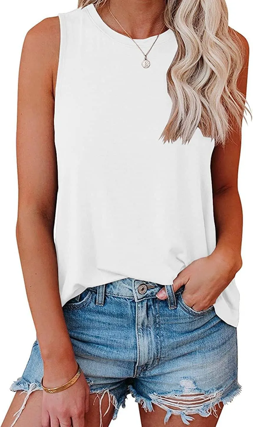IRISGOD Womens Tank Tops Loose Fit Summer Cute Graphic Sleeveless Shirts Workout Basic Tunic