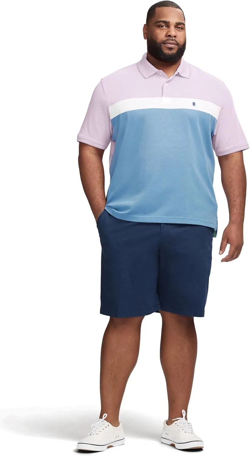 IZOD Men's Big and Tall Advantage Performance Short Sleeve Stripe Polo Shirt