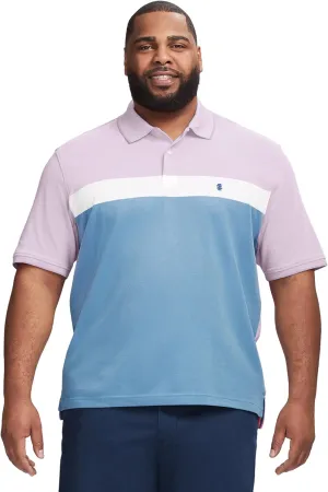 IZOD Men's Big and Tall Advantage Performance Short Sleeve Stripe Polo Shirt