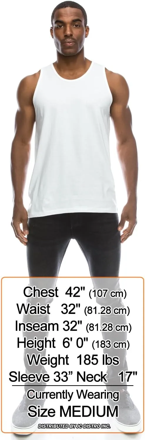 JC DISTRO Mens Hipster Hip Hop Basic Tank Top Soft Premium Cotton Jersey Shirts, Small - 3XL Available