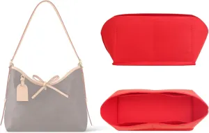 jiesinlov Purse Organizer Insert for Handbags,Felt Tote Bag Organizers for Carryall PM (Red-Small)