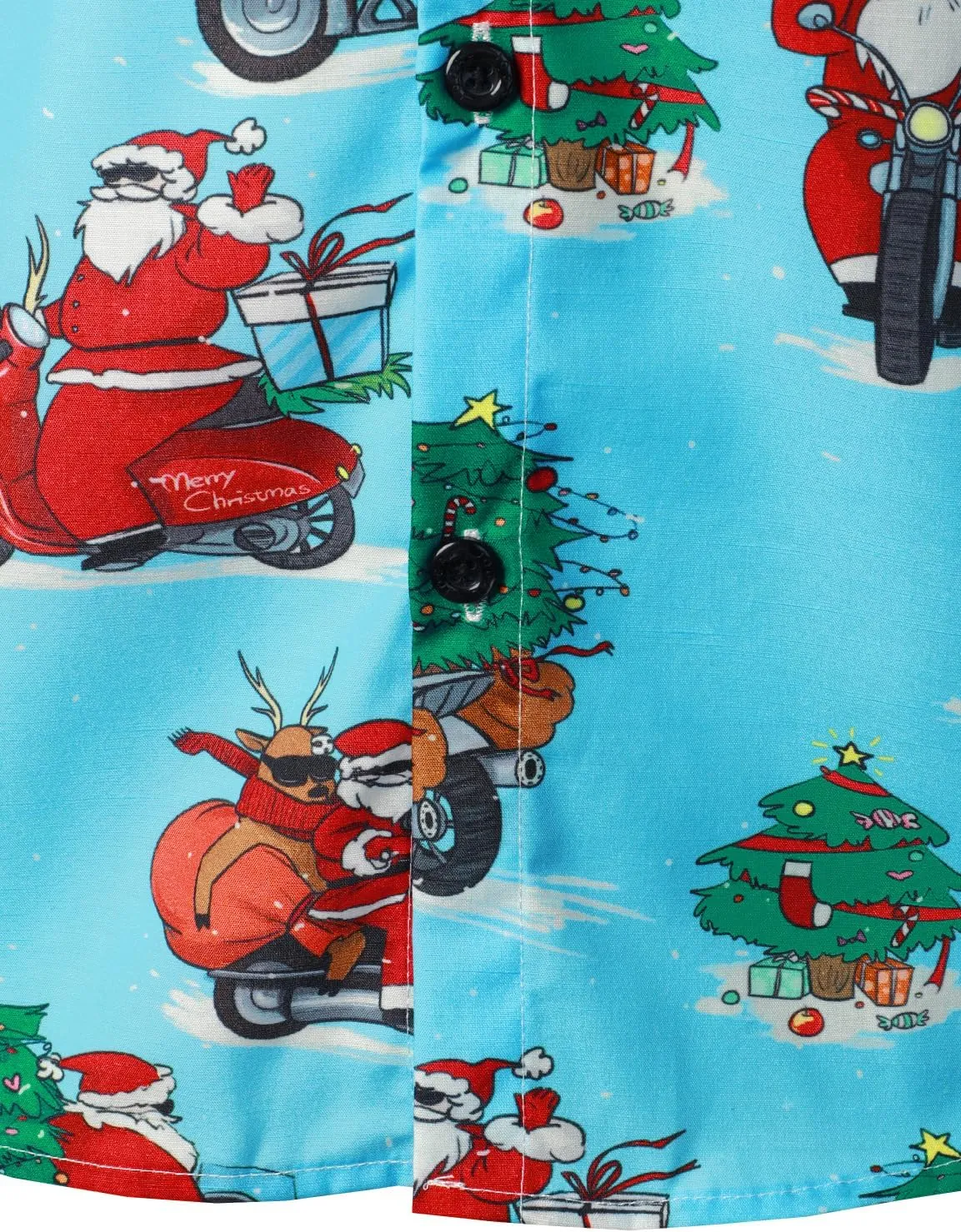 JOGAL Men's Christmas Shirt Santa Claus Party Flamingo Casual Hawaiian Shirts