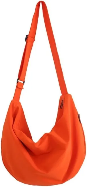 Large Canvas Tote Hobo Shoulder & Crossbody Centered Top-Handle Handbag with Pockets for Women's Work Style