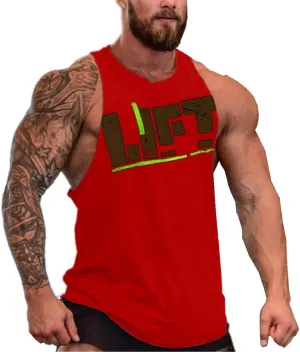Lift Men's Bodybuilding Gym Tank Tops Workout Stringer Sleeveless Shirts Vest Cotton