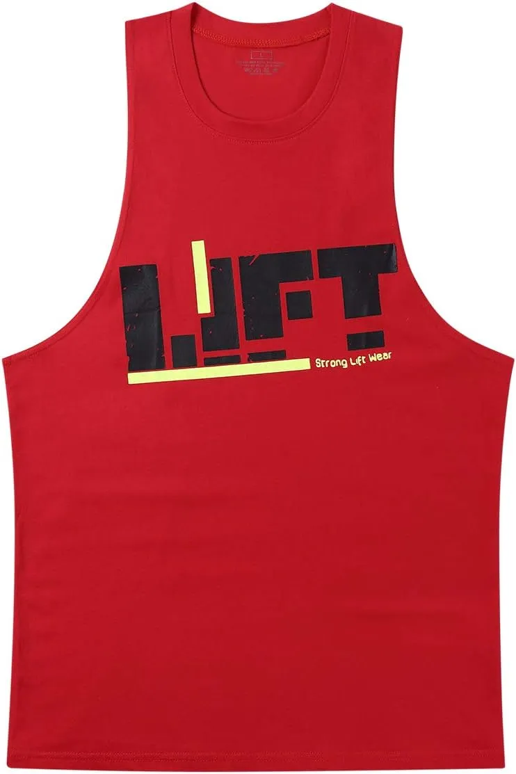 Lift Men's Bodybuilding Gym Tank Tops Workout Stringer Sleeveless Shirts Vest Cotton