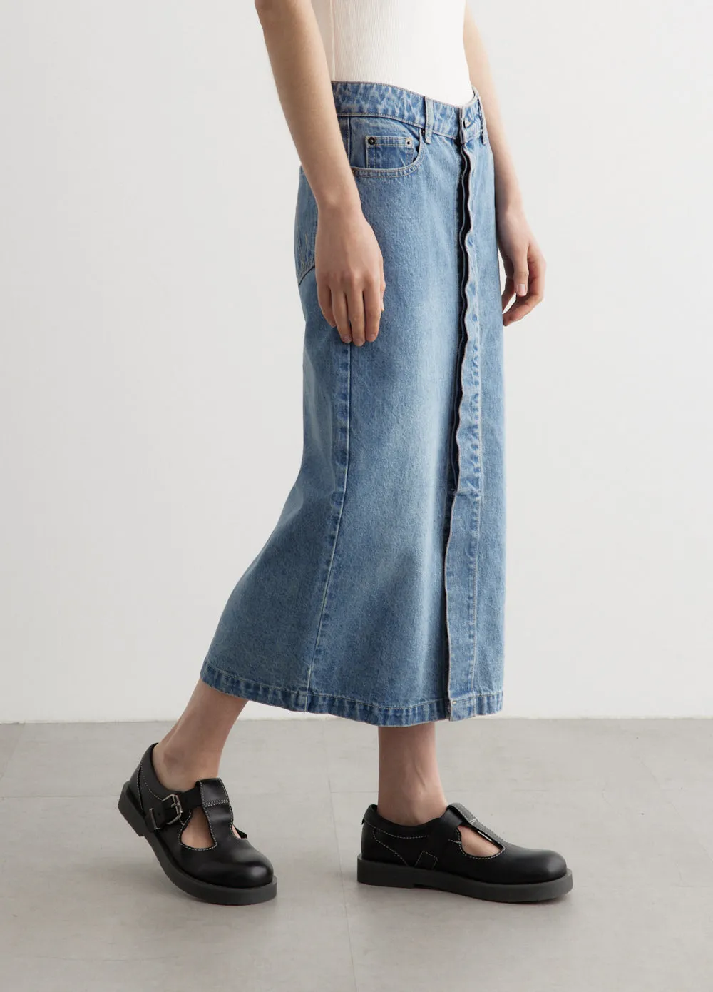 Lucid Denim Pencil Skirt