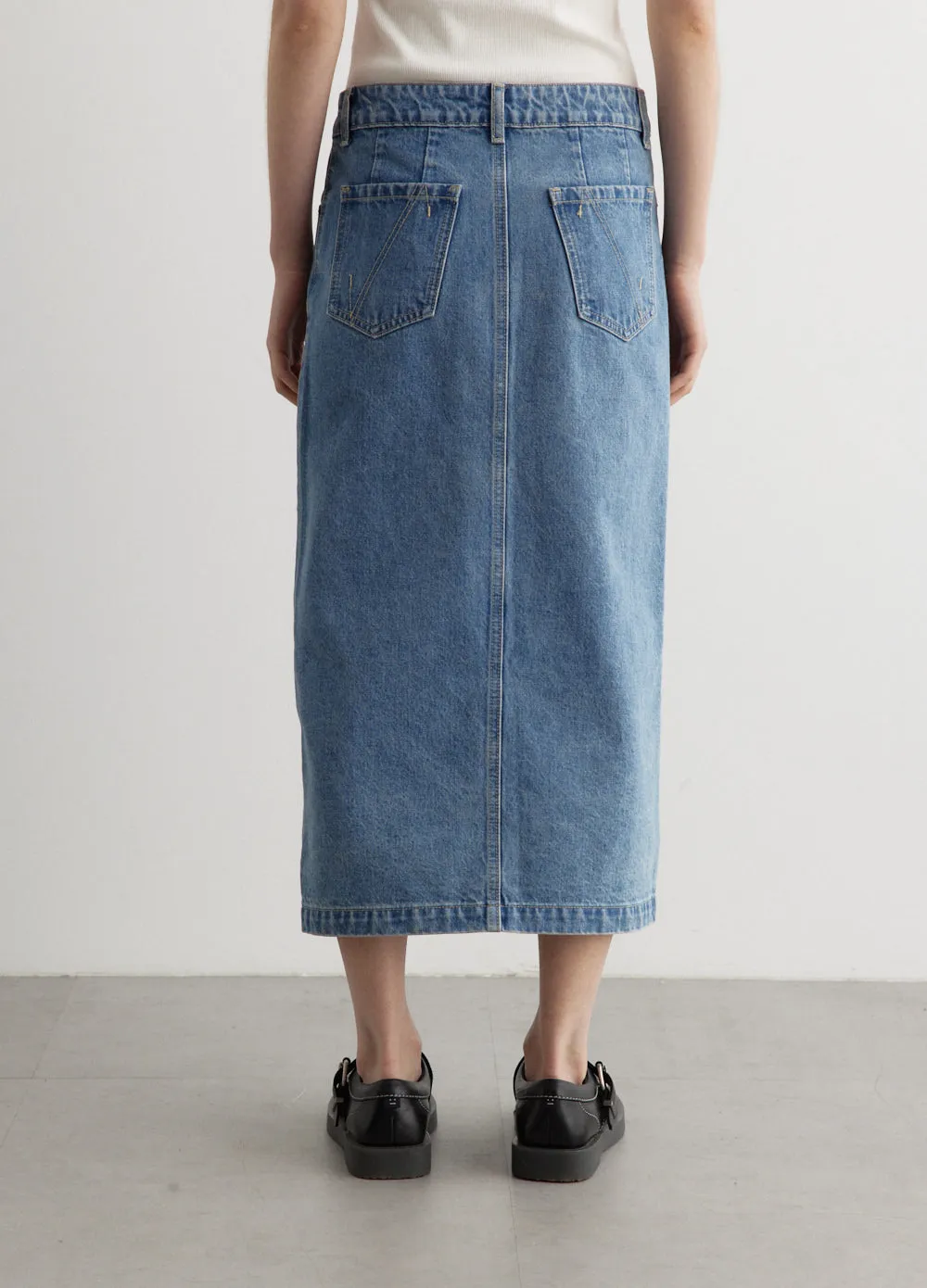 Lucid Denim Pencil Skirt
