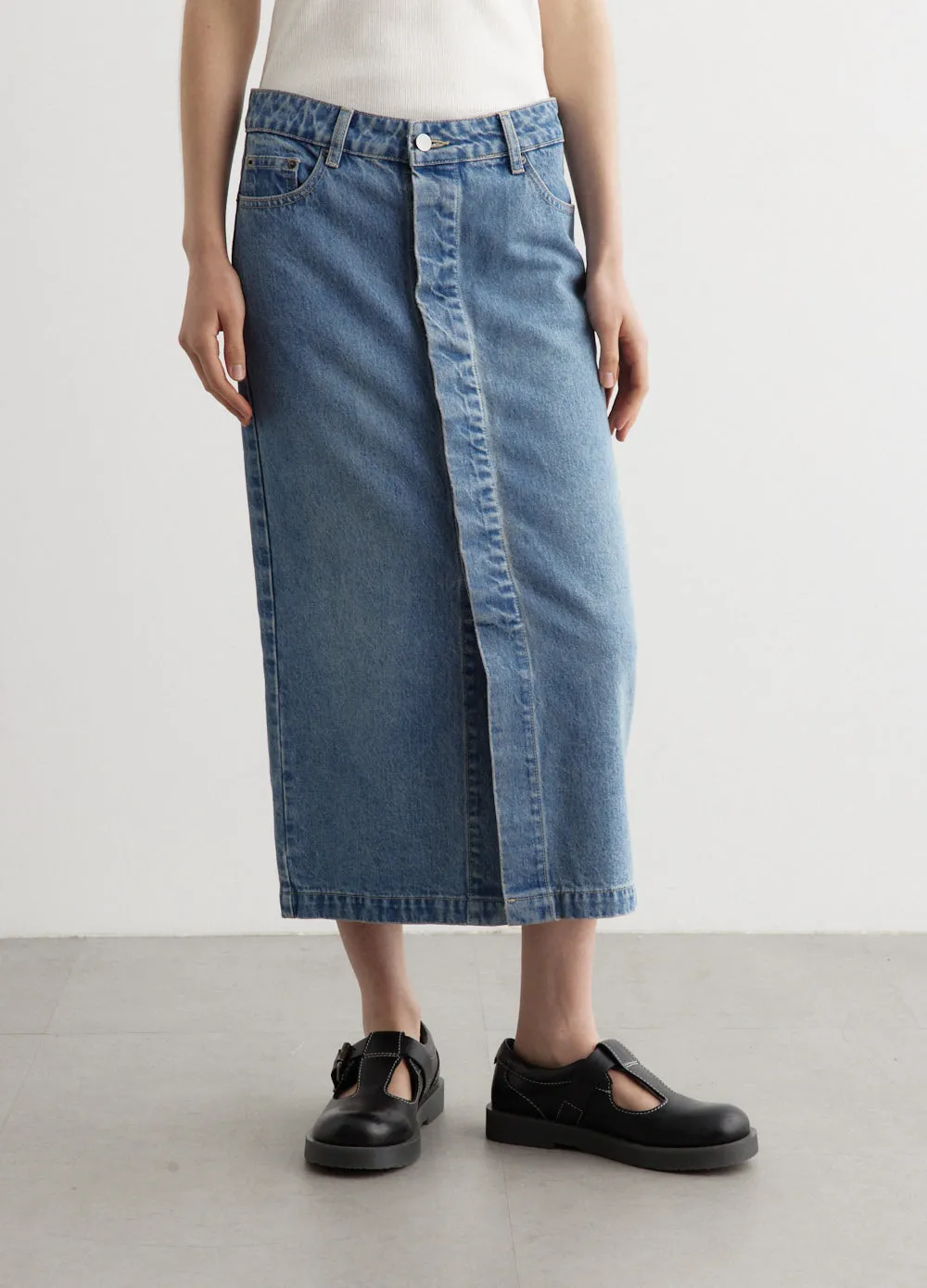 Lucid Denim Pencil Skirt
