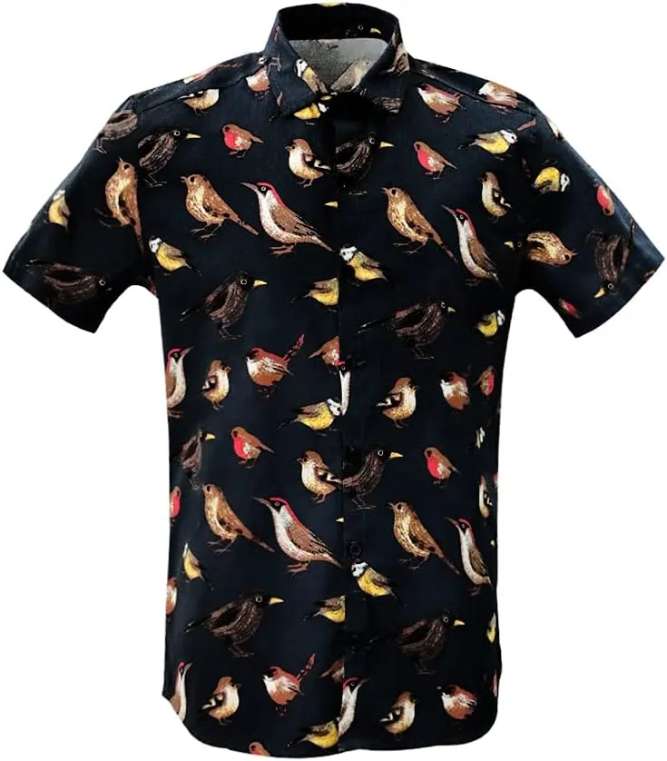 MCULIVOD Men's Hawaiian Tropical Shirts, Printing Short Sleeve Casual Button Down Shirt