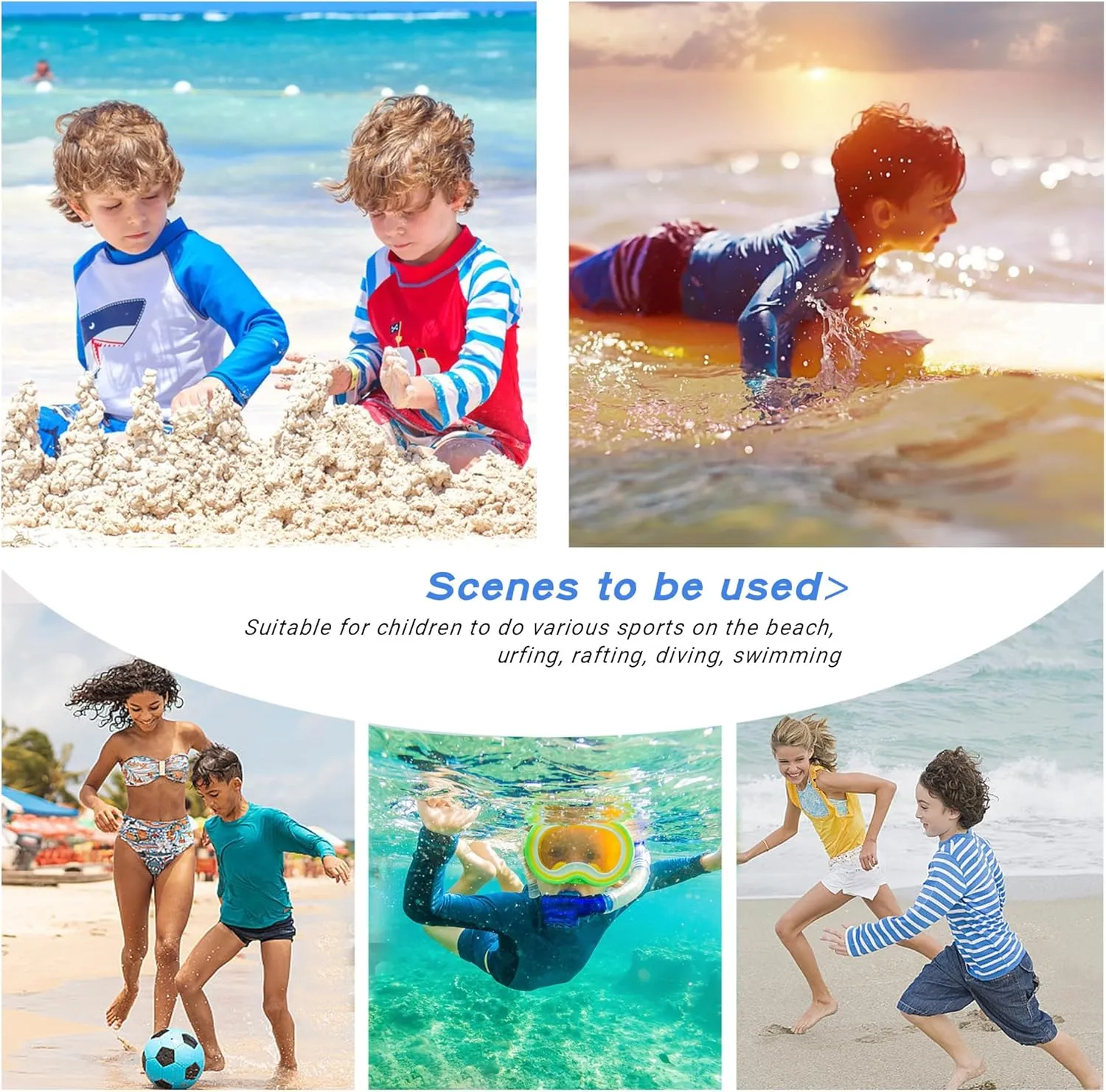 MEETWEE Boys UPF 50  Rash Guard Swim Shirts Long Sleeve Kid Swimwear Quick Dry Lightweight Shirt for Swiming Beach