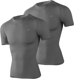 Mens 2-Pack Short-Sleeve Cooling Shirts with UPF 50  UV Sun Protection, Quick Dry for Fitness & Running