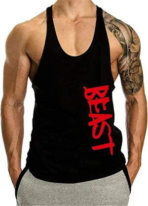 Men's Beast Workout Sport Muscle Tank Tops Gym Bodybuilding Fitness Sleeveless Shirts