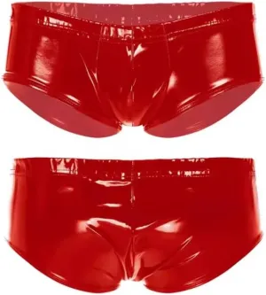 Mens Boxer Shorts Low Rise Patent Leather Briefs Elastic Waistband Underpants Underwear For Swimwear Swim Trunk