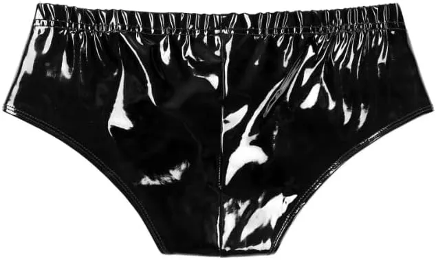 Mens Boxer Shorts Low Rise Patent Leather Briefs Elastic Waistband Underpants Underwear For Swimwear Swim Trunk
