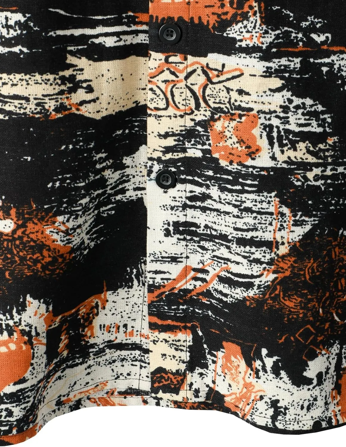 Men's Cotton Linen Vintage Pattern Printed Old Style Shirt Casual Short Sleeve Button Down Retro Shirts