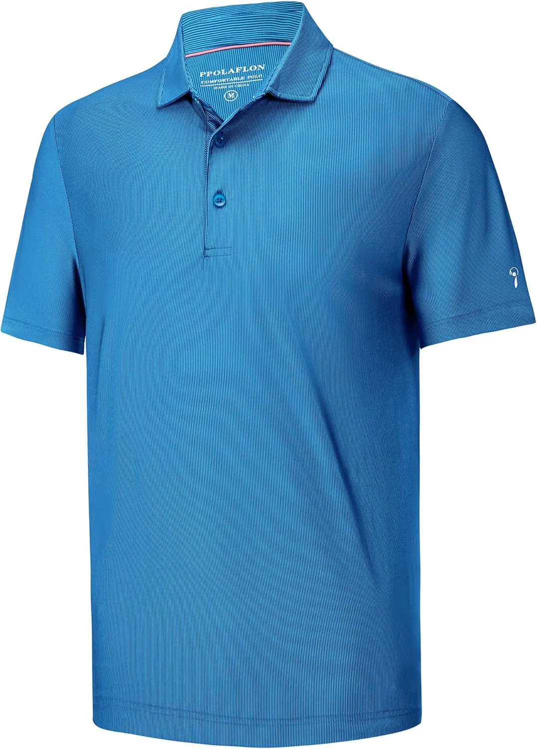 Mens Golf Shirt Moisture Wicking Dry Fit Print Performance Short Sleeve Polo Shirts for Men