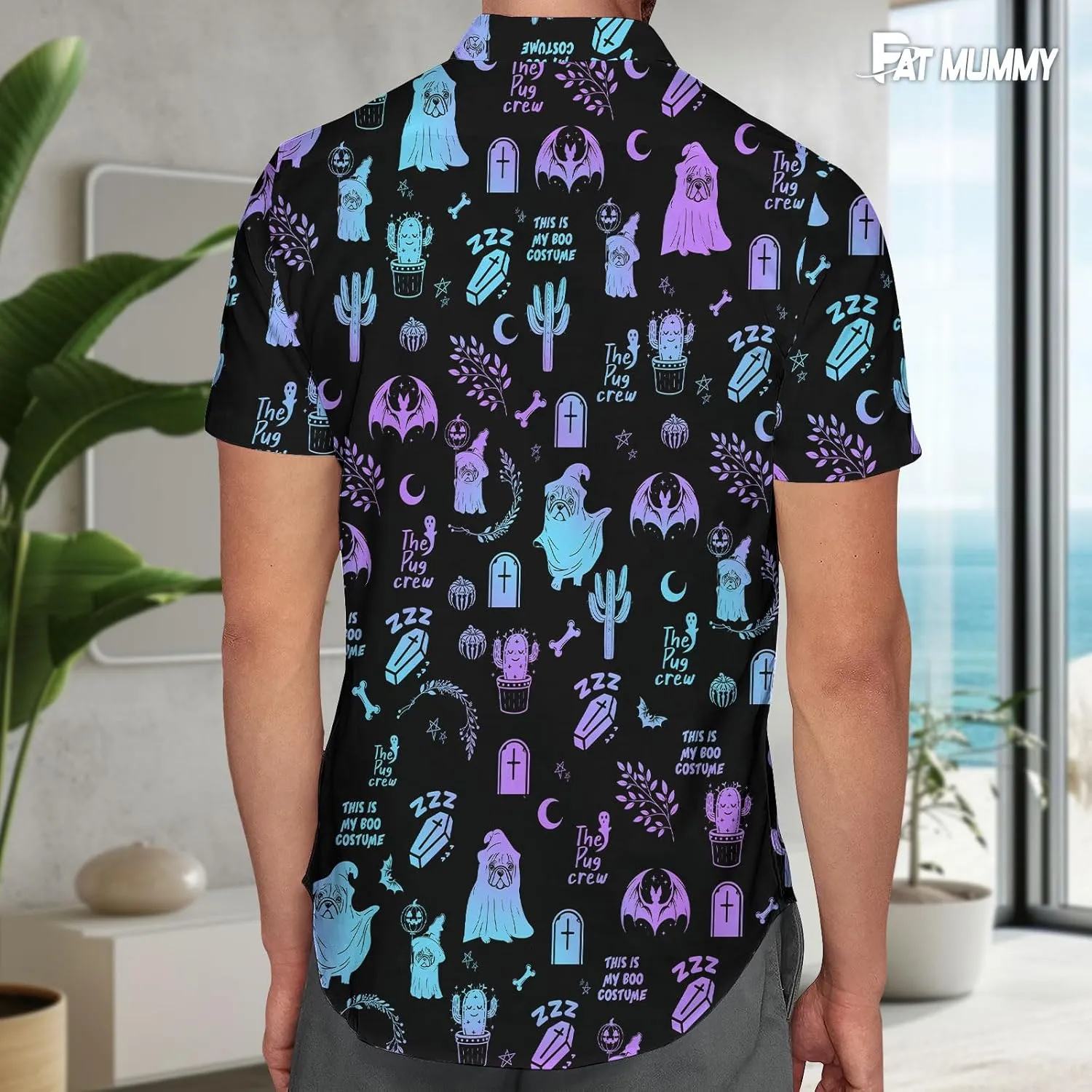 Mens Halloween Hawaiian Shirt, Horror Friends Shirts for Men Women Short Sleeve