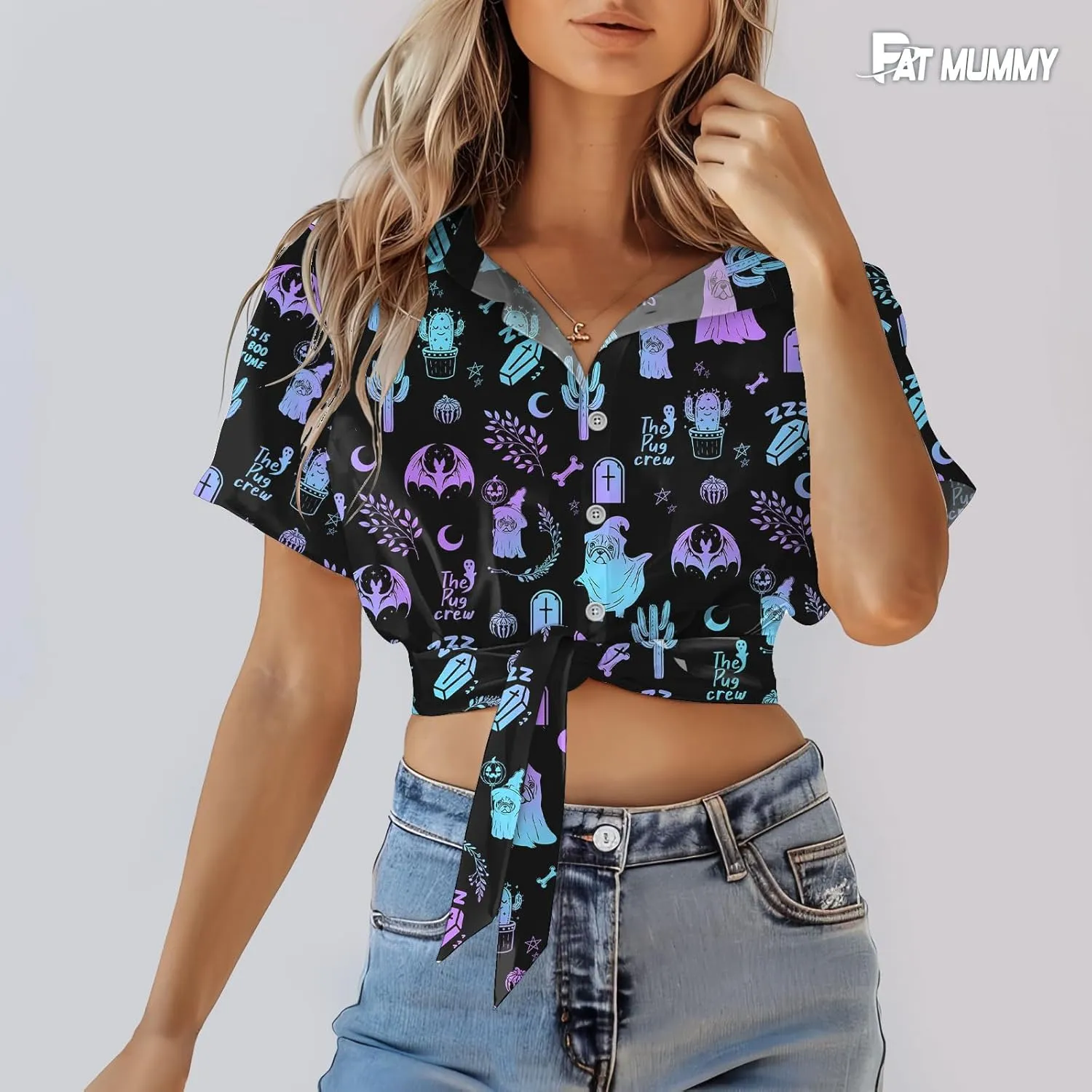 Mens Halloween Hawaiian Shirt, Horror Friends Shirts for Men Women Short Sleeve