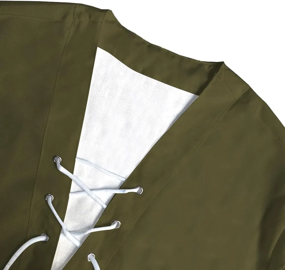 Men's Henley Shirts V-Neck Lace-Up Medieval Beach Resorts Retro Shirt