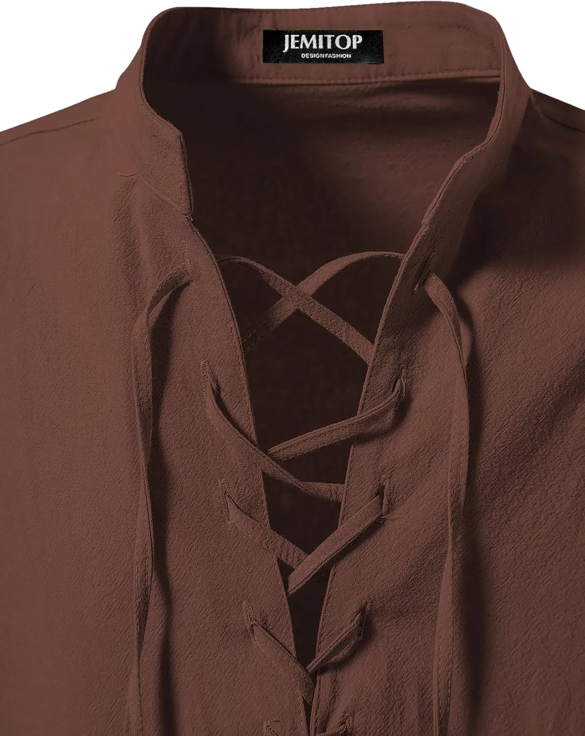 Men's Pure Cotton Retro Lace Up Shirts for Renaissance Pirate Viking Medieval