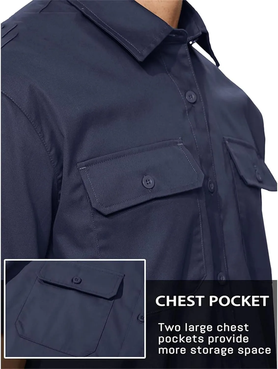 Men's Quick Dry Short Sleeve Shirts Casual Button Up Cargo Shirt Summer Hiking Fishing Trekking Work Outdoor Tops