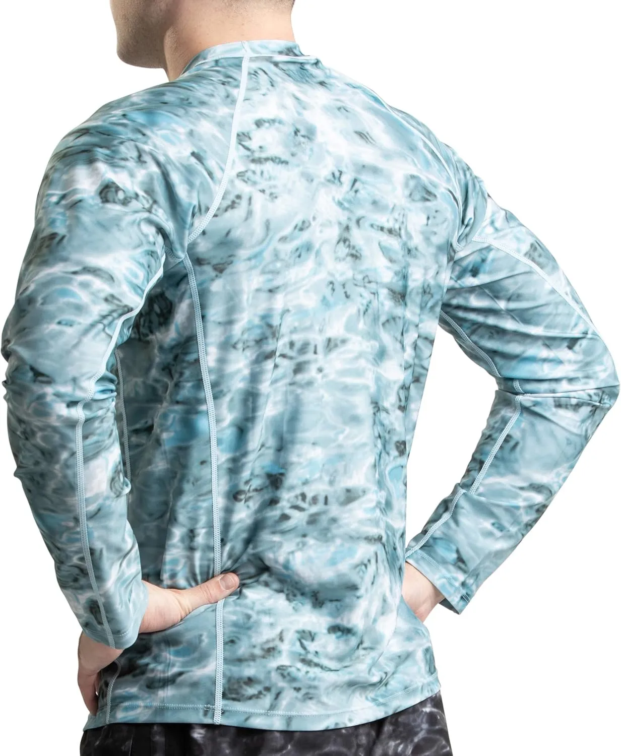 Mens Rash Guard Long Sleeve Water Shirt, Swimming Shirts for Men