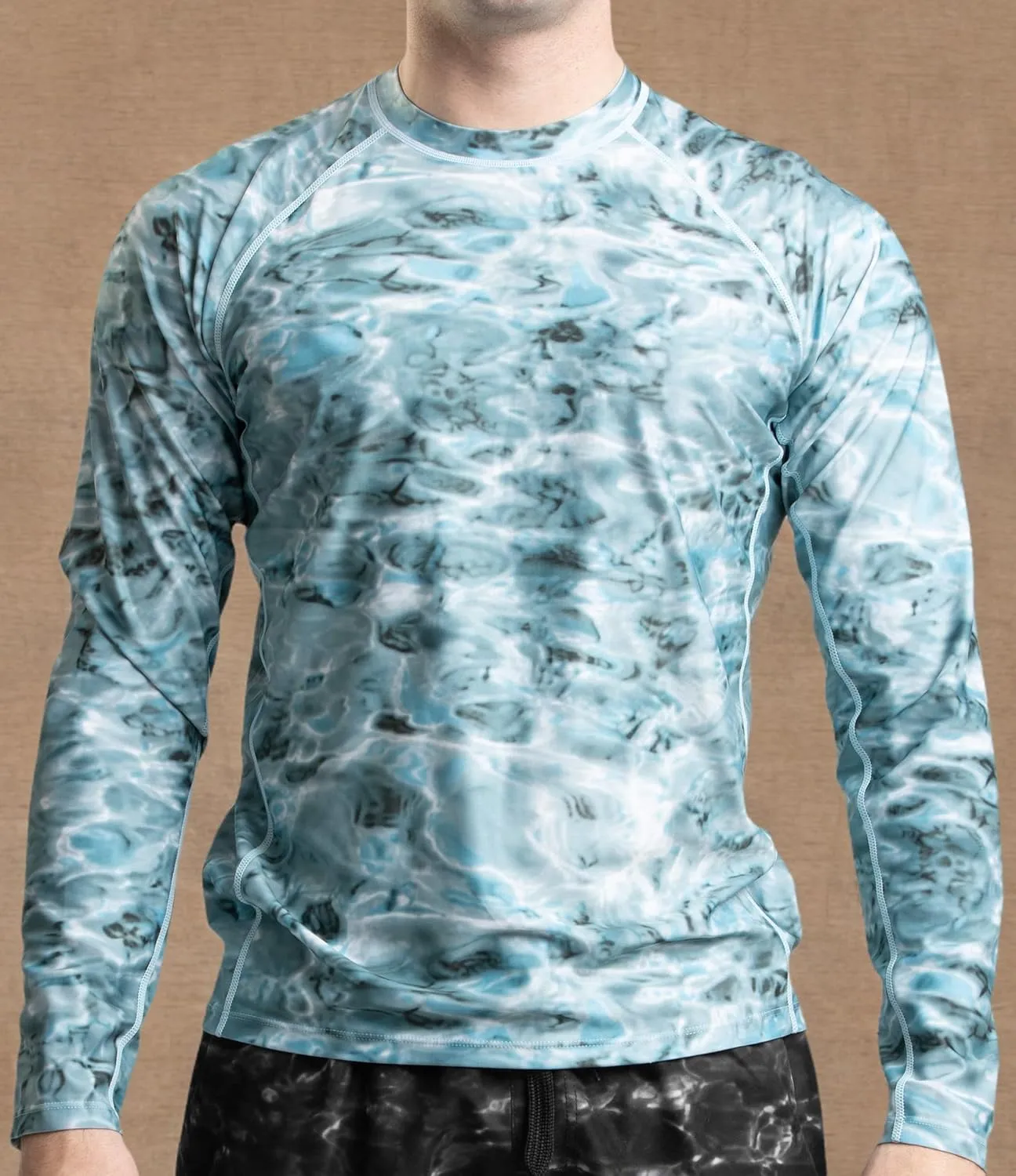 Mens Rash Guard Long Sleeve Water Shirt, Swimming Shirts for Men