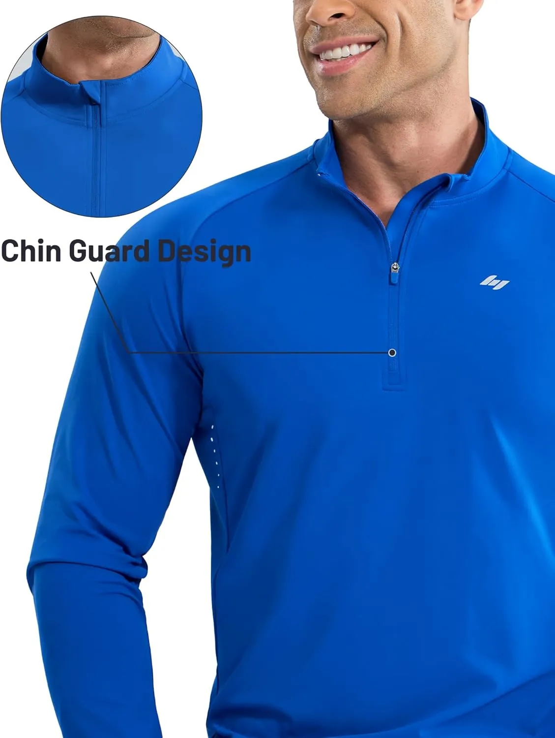 MIER Dry Fit Quarter Zip Pullover for Men, Long Sleeve 1/4 Zip Lightweight Golf Athletic Fishing Shirts (Sun Protection)