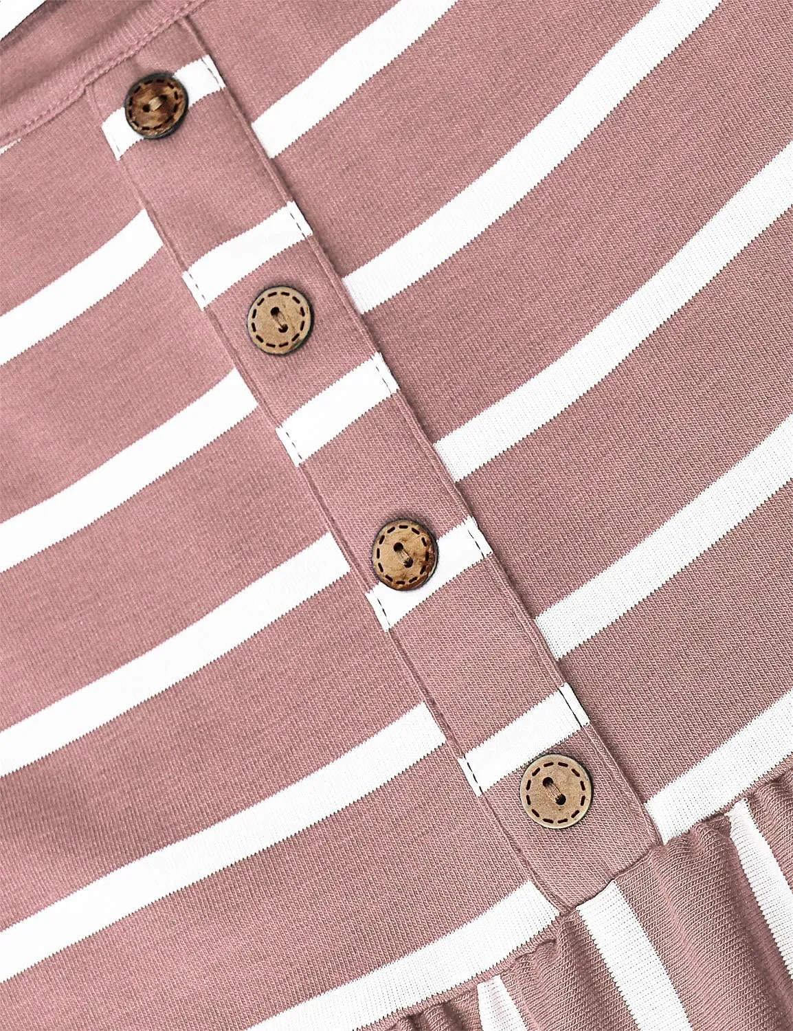 MOQIVGI Womens Spaghetti Strap Button Detail Pleated Summer Casual Stripe Dresses