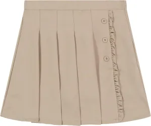 Nautica Girls' School Uniform Pleated Pull-on Scooter Skirt with Undershorts, Knit Waistband