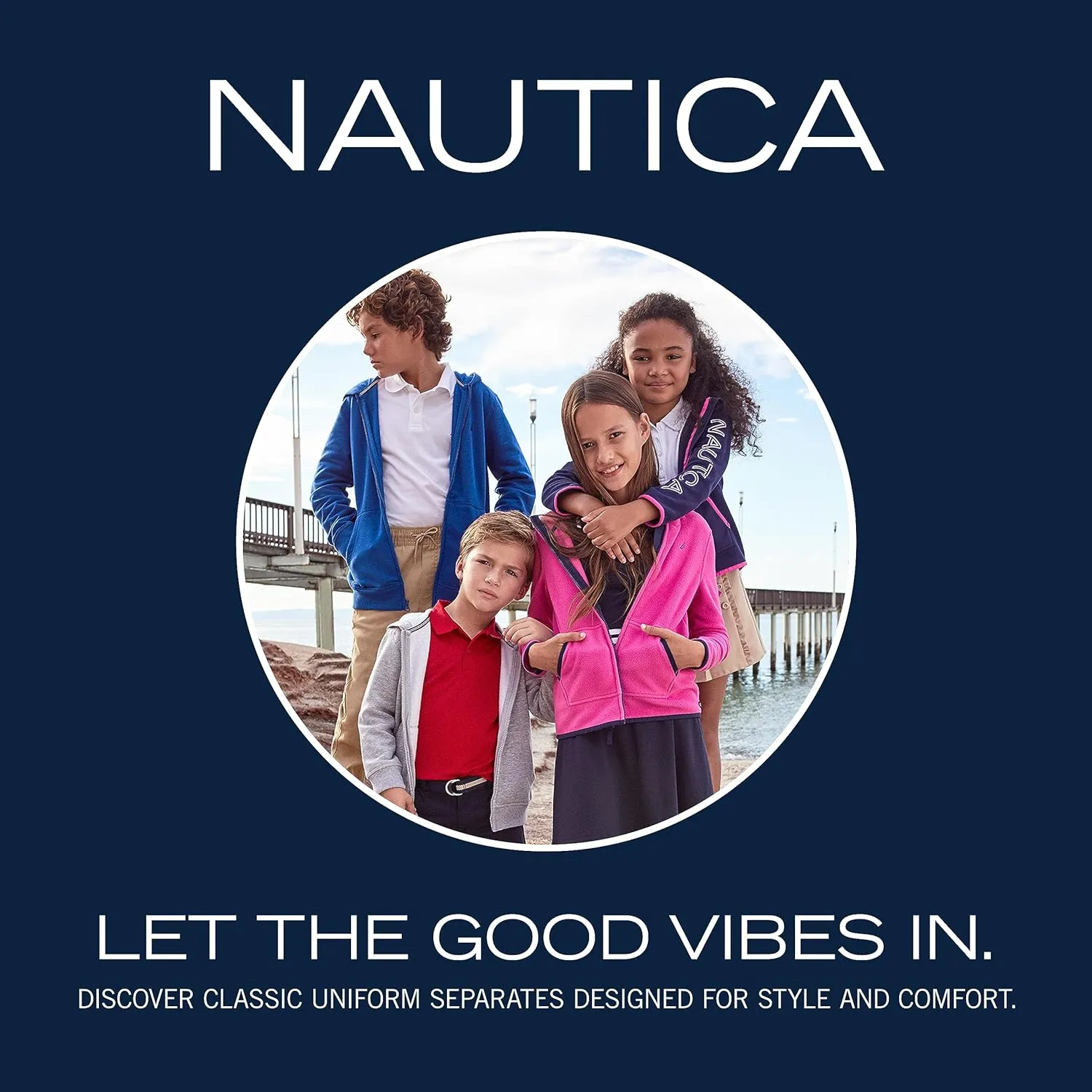 Nautica Girls' School Uniform Pleated Pull-on Scooter Skirt with Undershorts, Knit Waistband