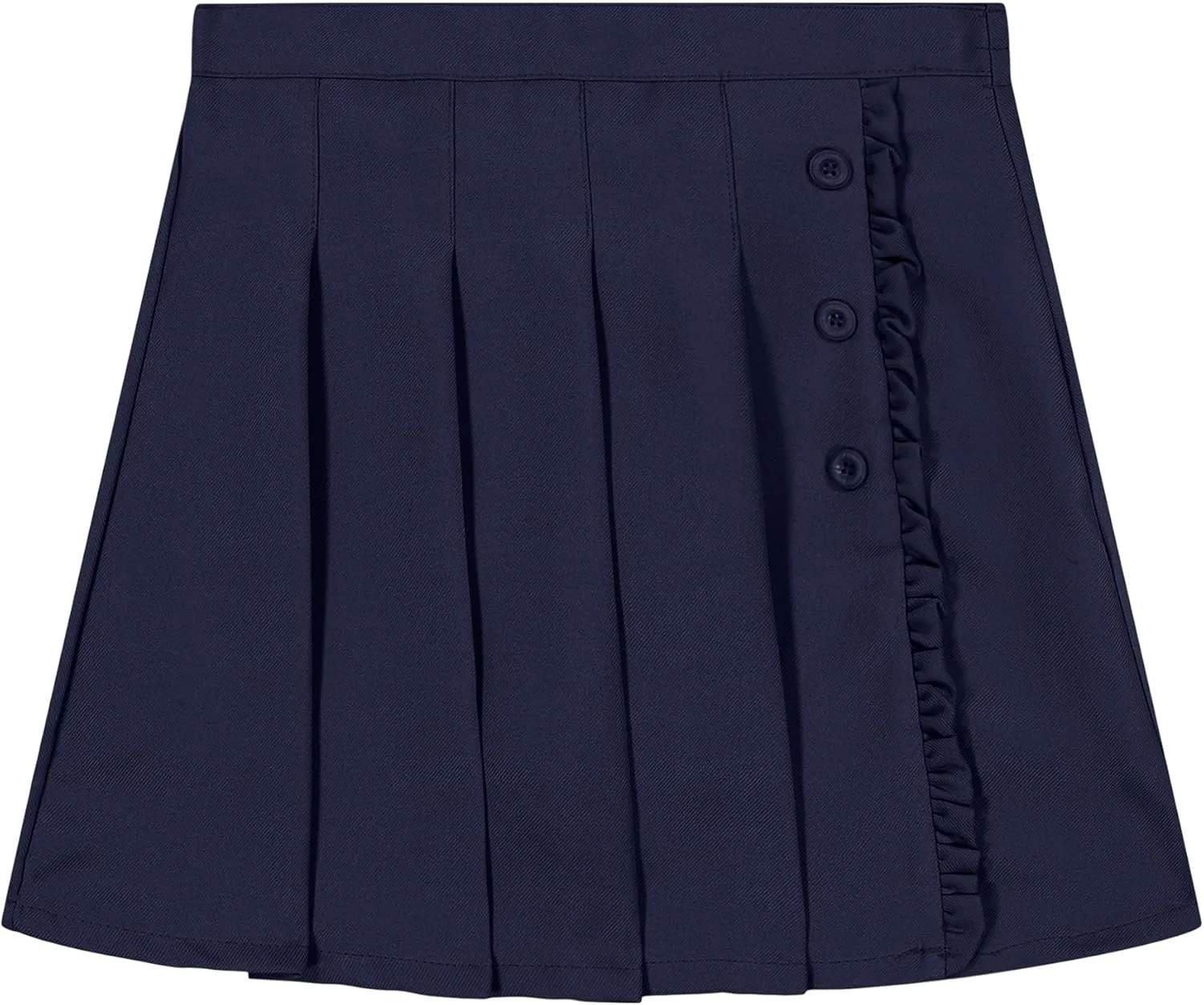Nautica Girls' School Uniform Pleated Pull-on Scooter Skirt with Undershorts, Knit Waistband