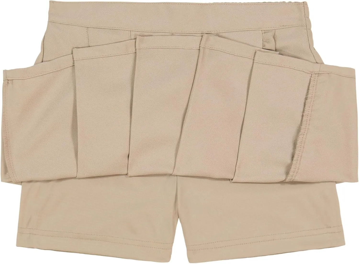 Nautica Girls' School Uniform Pleated Pull-on Scooter Skirt with Undershorts, Knit Waistband