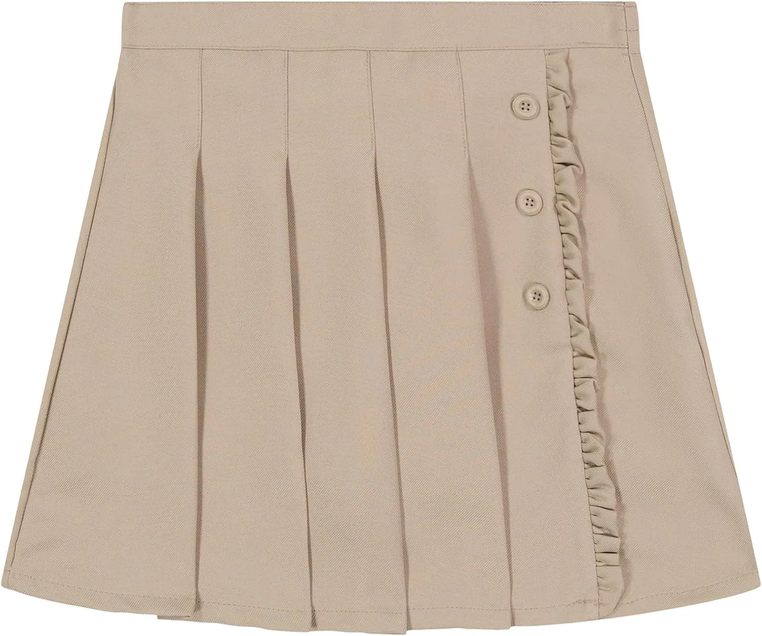 Nautica Girls' School Uniform Pleated Pull-on Scooter Skirt with Undershorts, Knit Waistband