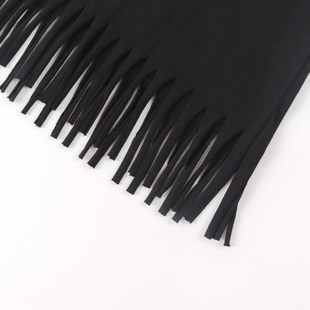 Noomelfish Girls Fringe Tank Tops Cotton Summer Sleeveless Shirts (5-12 Years)