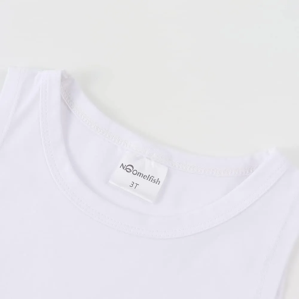 Noomelfish Girls Fringe Tank Tops Cotton Summer Sleeveless Shirts (5-12 Years)