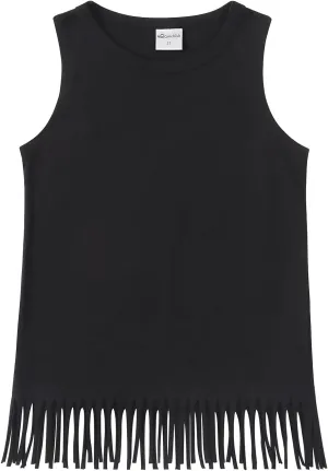 Noomelfish Girls Fringe Tank Tops Cotton Summer Sleeveless Shirts (5-12 Years)