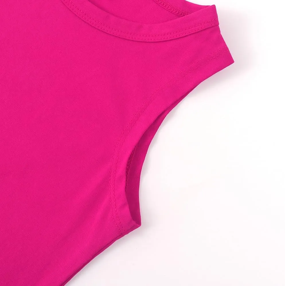 Noomelfish Girls Fringe Tank Tops Cotton Summer Sleeveless Shirts (5-12 Years)