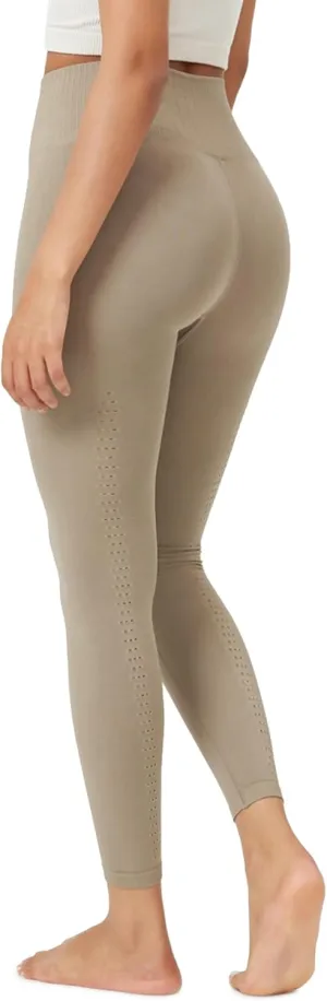 ODODOS Vintage 7/8 Length Seamless Leggings for Women Ribbed High Waist Casual Workout Gym Yoga Pants-25/28" Inseam