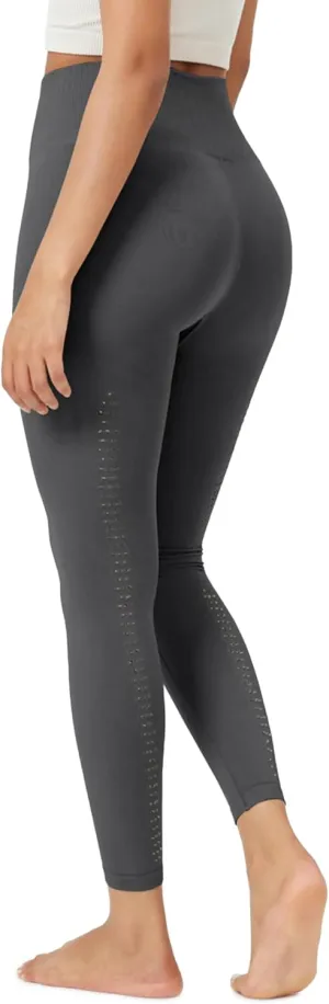 ODODOS Vintage 7/8 Length Seamless Leggings for Women Ribbed High Waist Casual Workout Gym Yoga Pants-25/28" Inseam